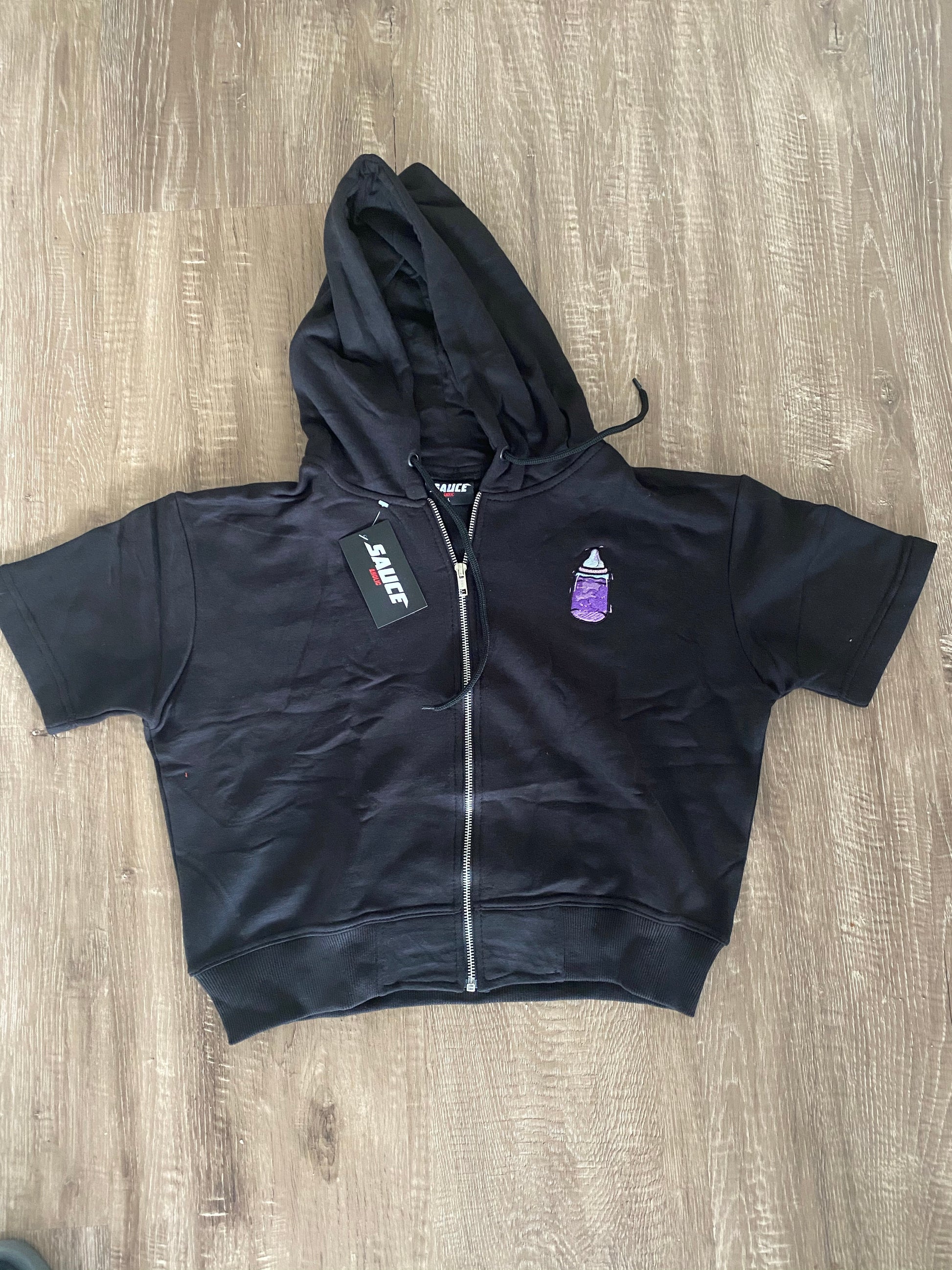 drip set crop top hoodie - Sauceaholic