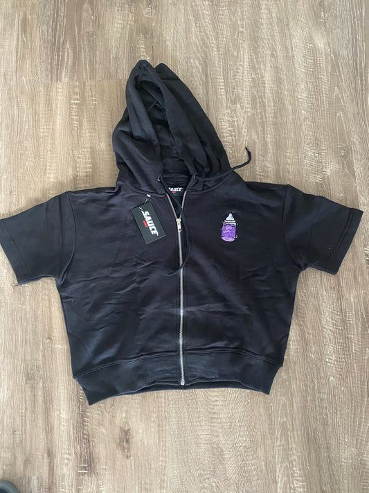 drip set crop top hoodie - Sauceaholic